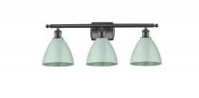 Innovations Lighting 516-3W-BK-MBD-75-SF - Plymouth - 3 Light - 28 inch - Matte Black - Bath Vanity Light