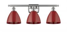 Innovations Lighting 516-3W-SN-MBD-75-RD - Plymouth - 3 Light - 28 inch - Brushed Satin Nickel - Bath Vanity Light