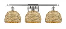 Innovations Lighting 516-3W-SN-RBD-8-NAT - Woven Rattan - 3 Light - 28 inch - Satin Nickel - Bath Vanity Light