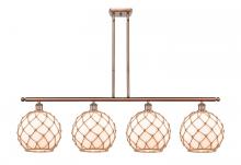 Innovations Lighting 516-4I-AC-G121-10RB - Farmhouse Rope - 4 Light - 48 inch - Antique Copper - Cord hung - Island Light