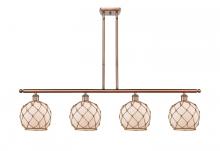 Innovations Lighting 516-4I-AC-G121-8RB - Farmhouse Rope - 4 Light - 48 inch - Antique Copper - Cord hung - Island Light