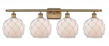 Innovations Lighting 516-4W-BB-G121-8RW - Farmhouse Rope - 4 Light - 38 inch - Brushed Brass - Bath Vanity Light