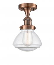 Innovations Lighting 517-1CH-AC-G324 - Olean - 1 Light - 7 inch - Antique Copper - Semi-Flush Mount