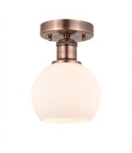 Innovations Lighting 616-1F-AC-G121-6 - Athens - 1 Light - 6 inch - Antique Copper - Semi-Flush Mount