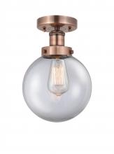 Innovations Lighting 616-1F-AC-G202-8 - Beacon - 1 Light - 8 inch - Antique Copper - Semi-Flush Mount