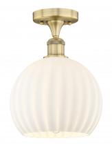 Innovations Lighting 616-1F-BB-G1217-10WV - White Venetian - 1 Light - 10 inch - Brushed Brass - Semi-Flush Mount