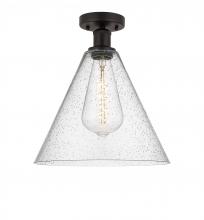 Innovations Lighting 616-1F-OB-GBC-124 - Berkshire - 1 Light - 12 inch - Oil Rubbed Bronze - Semi-Flush Mount