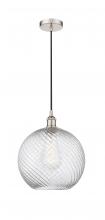 Innovations Lighting 616-1P-PN-G1214-12 - Athens Twisted Swirl - 1 Light - 12 inch - Polished Nickel - Cord hung - Mini Pendant