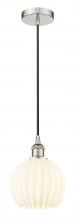 Innovations Lighting 616-1P-PN-G1217-8WV - White Venetian - 1 Light - 8 inch - Polished Nickel - Cord Hung - Mini Pendant