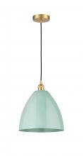 Innovations Lighting 616-1P-SG-MBD-12-SF - Plymouth - 1 Light - 12 inch - Satin Gold - Cord hung - Mini Pendant