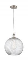 Innovations Lighting 616-1P-SN-G1214-12 - Athens Twisted Swirl - 1 Light - 12 inch - Brushed Satin Nickel - Cord hung - Mini Pendant