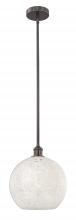 Innovations Lighting 616-1S-OB-G1216-12WM - White Mouchette - 1 Light - 12 inch - Oil Rubbed Bronze - Stem Hung - Mini Pendant