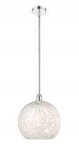 Innovations Lighting 616-1S-PC-G1216-14WM - White Mouchette - 1 Light - 14 inch - Polished Chrome - Stem Hung - Pendant