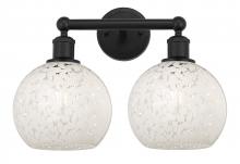 Innovations Lighting 616-2W-BK-G1216-8WM - White Mouchette - 2 Light - 17 inch - Matte Black - Bath Vanity Light