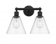 Innovations Lighting 616-2W-BK-GBC-82 - Berkshire - 2 Light - 17 inch - Matte Black - Bath Vanity Light