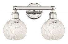 Innovations Lighting 616-2W-PN-G1216-6WM - White Mouchette - 2 Light - 15 inch - Polished Nickel - Bath Vanity Light