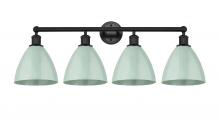 Innovations Lighting 616-4W-BK-MBD-75-SF - Plymouth - 4 Light - 35 inch - Matte Black - Bath Vanity Light