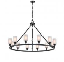 Innovations Lighting 850-BK-G801 - Clymer - 12 Light - 50 inch - Matte Black - Chain Hung - Chandelier