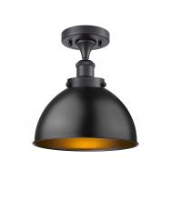 Innovations Lighting 916-1C-BK-MFD-10-BK - Derby - 1 Light - 10 inch - Matte Black - Semi-Flush Mount