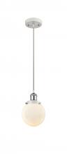 Innovations Lighting 916-1P-WPC-G201-6 - Beacon - 1 Light - 6 inch - White Polished Chrome - Cord hung - Mini Pendant