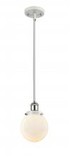 Innovations Lighting 916-1S-WPC-G201-6 - Beacon - 1 Light - 6 inch - White Polished Chrome - Mini Pendant