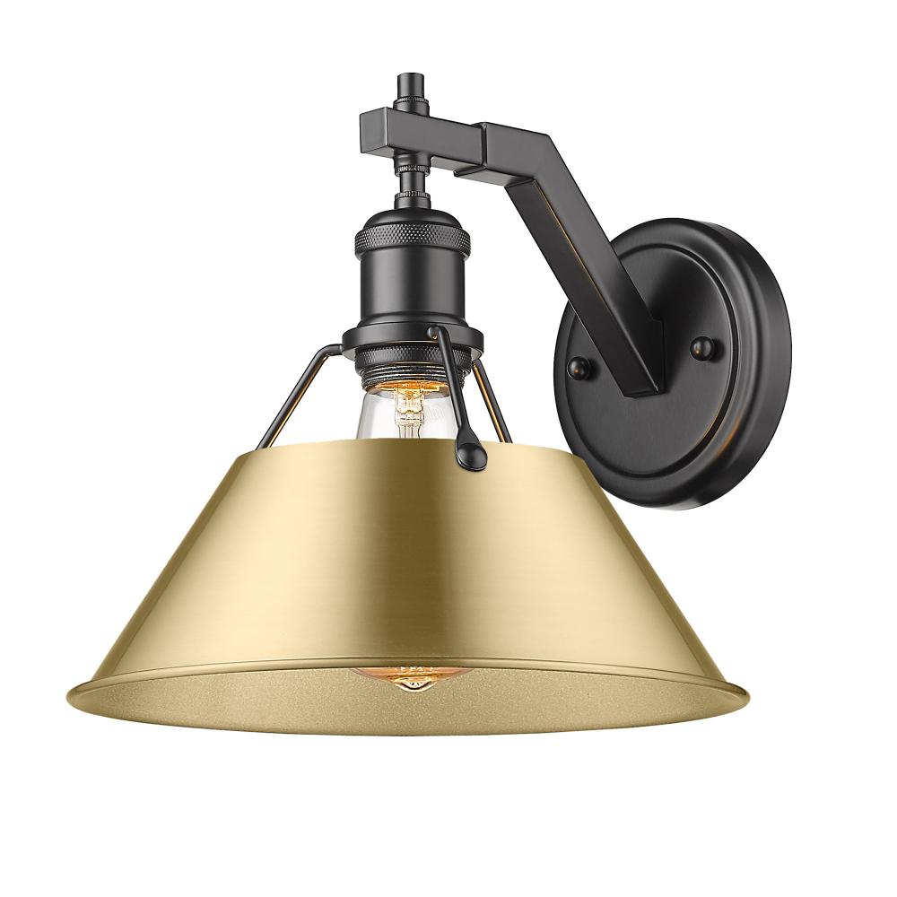 Orwell 1-Light Wall Sconce in Matte Black with Brushed Champagne Bronze