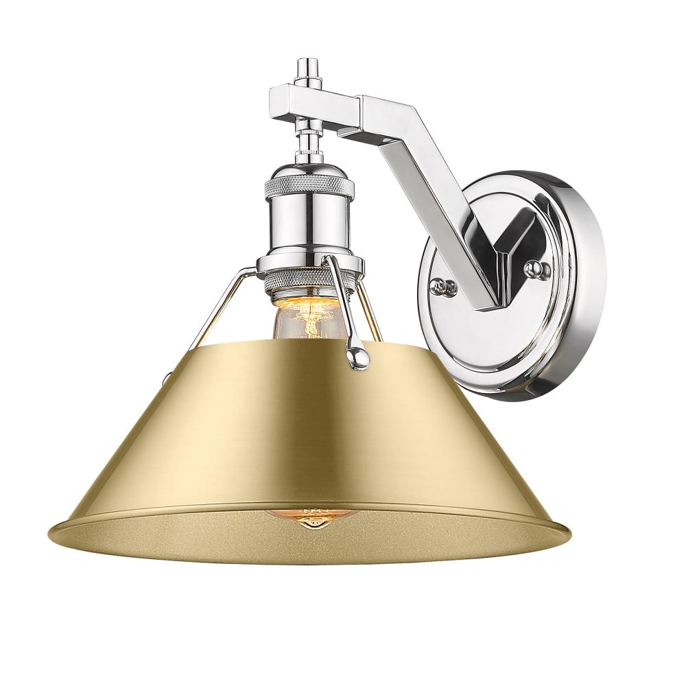 Orwell 1-Light Wall Sconce in Chrome with Brushed Champagne Bronze