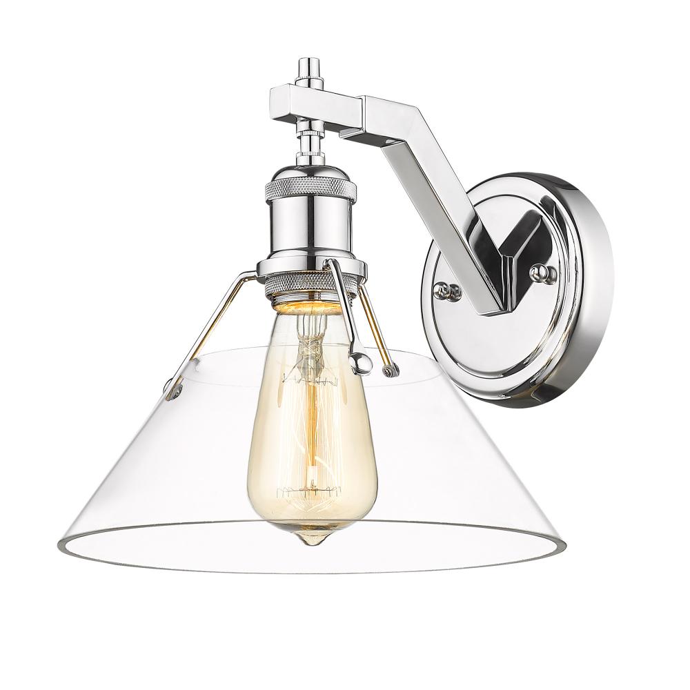 Orwell 1-Light Wall Sconce in Chrome with Clear Glass