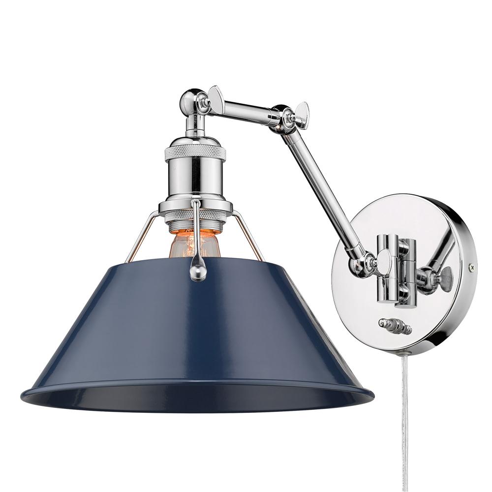 Orwell Articulating Wall Sconce in Chrome with Matte Navy