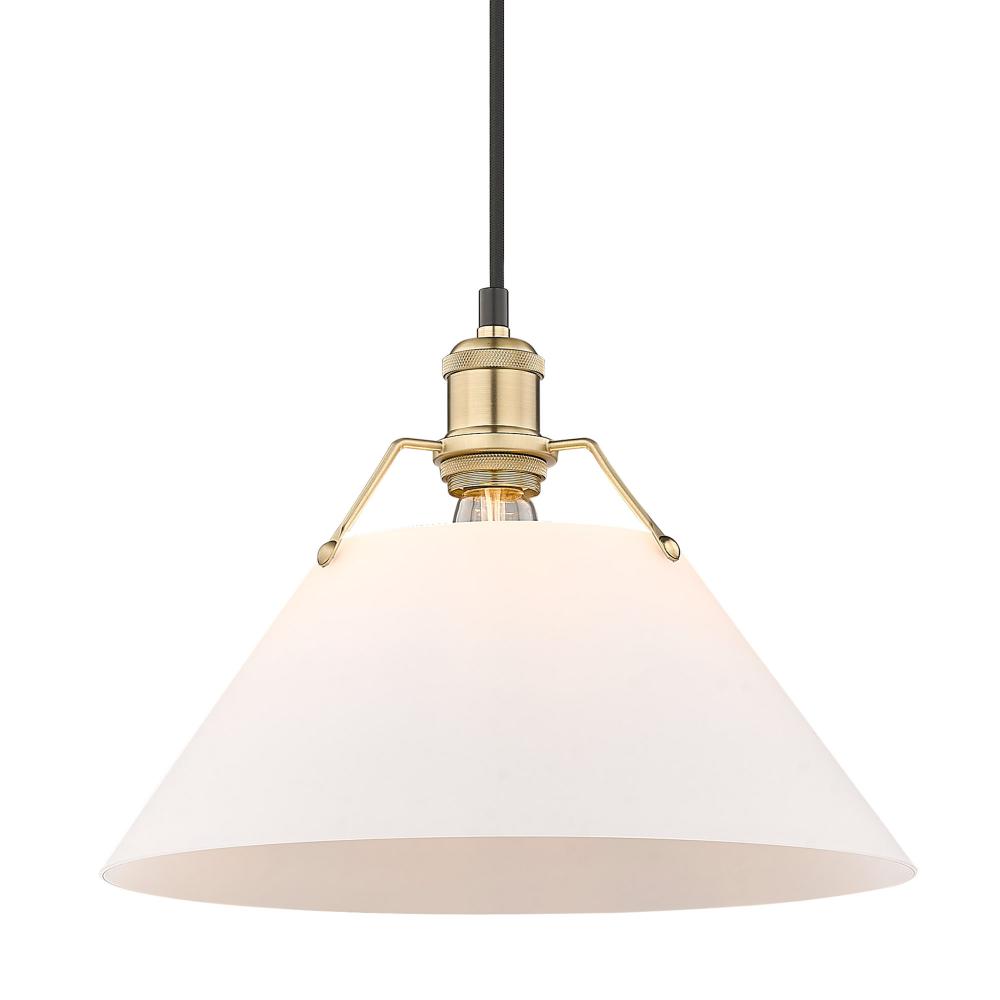 Orwell 14" Wide Large Pendant in Brushed Champagne Bronze with Opal Glass