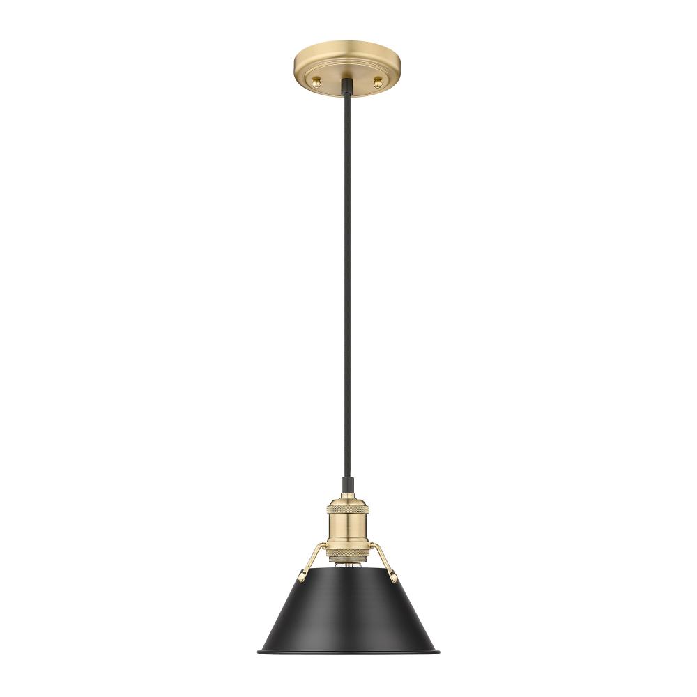 Orwell 7.5" Wide Small Pendant in Brushed Champagne Bronze with Matte Black