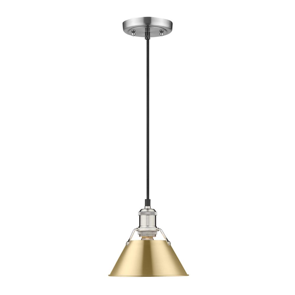 Orwell 7.5" Wide Small Pendant in Pewter with Brushed Champagne Bronze