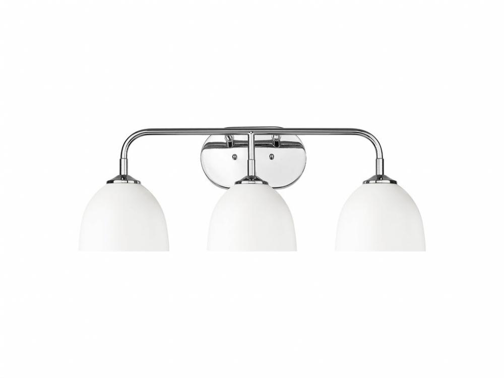 Zoey 3-Light Vanity Light in Chrome with Matte White