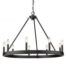 Golden 1017-9 BLK - Alastair 9-Light Chandelier in Matte Black