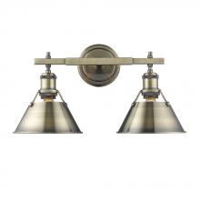 Golden 3306-BA2 AB-AB - Orwell 2-Light Vanity Light in Aged Brass