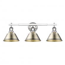 Golden 3306-BA3 CH-AB - Orwell 3-Light Vanity Light in Chrome with Aged Brass