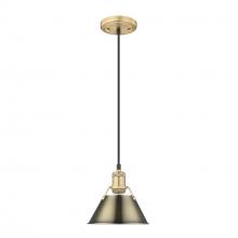 Golden 3306-S BCB-AB - Orwell 7.5" Wide Small Pendant in Brushed Champagne Bronze with Aged Brass