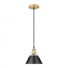 Golden 3306-S BCB-BLK - Orwell 7.5" Wide Small Pendant in Brushed Champagne Bronze with Matte Black