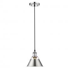 Golden 3306-S CH-PW - Orwell 7.5" Wide Small Pendant in Chrome with Pewter