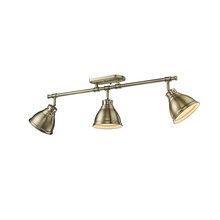 Golden 3602-3SF AB-AB - Duncan 3-Light Semi-Flush - Track Light in Aged Brass with Aged Brass