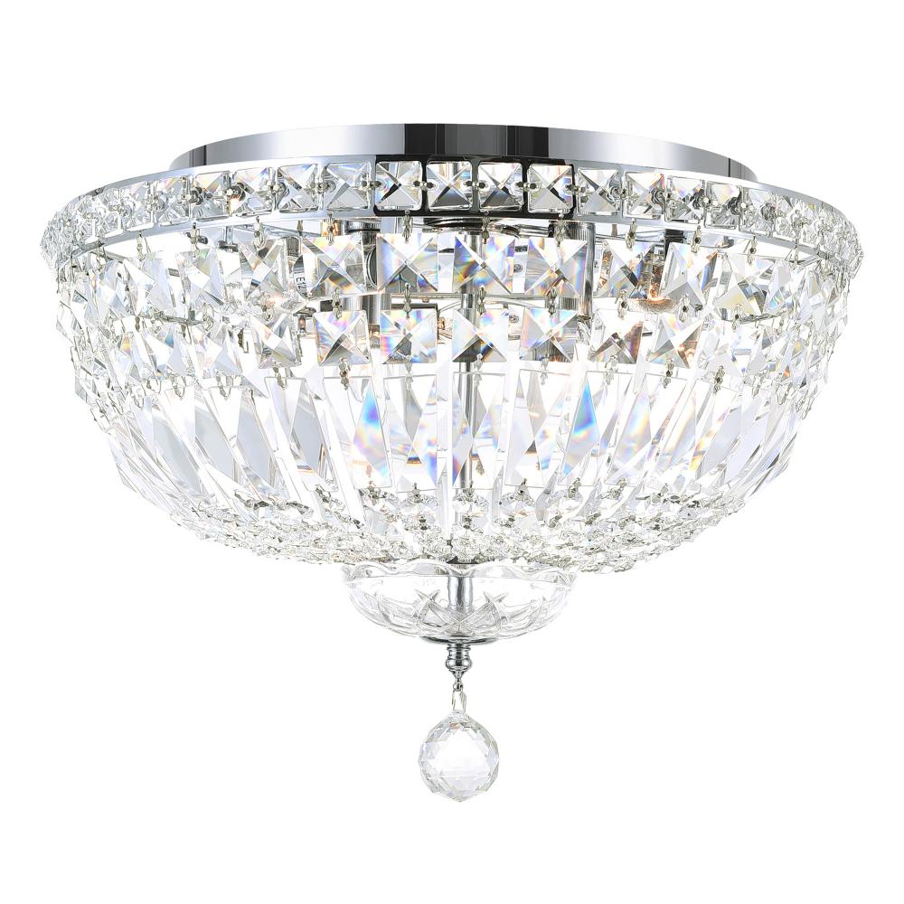 Stefania 5 Light Bowl Flush Mount With Chrome Finish