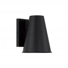 Capital 955111BK - 1-Light Outdoor Night Sky Friendly Cone Wall Lantern in Black with Painted White Interior