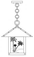 Arroyo Craftsman TRH-12PTAM-AB - 12" timber ridge pendant with palm tree  filigree