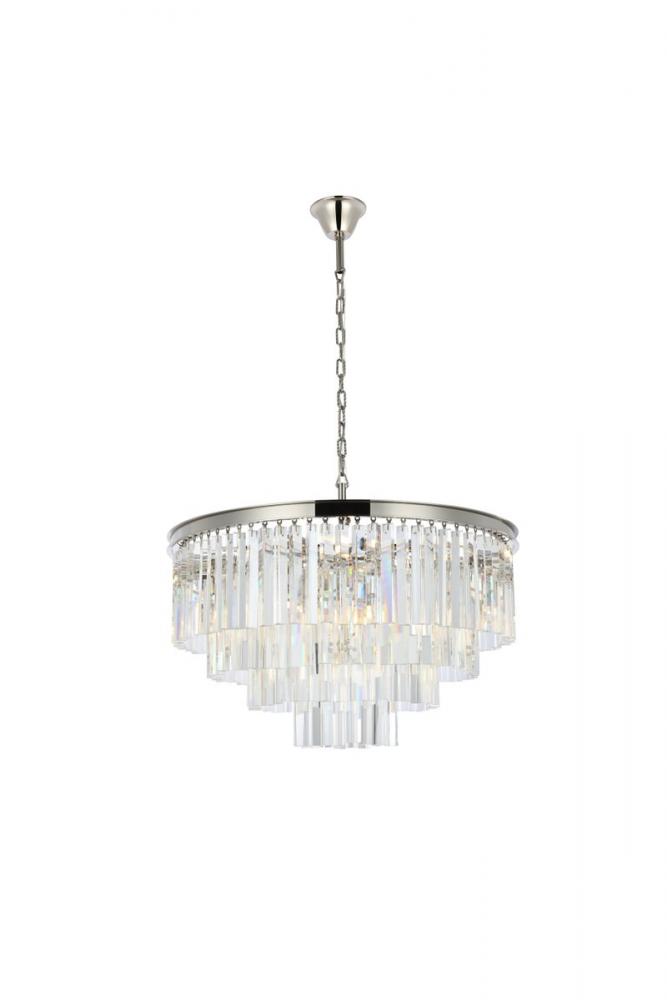 Sydney 17 light polished nickel Chandelier Clear Royal Cut Crystal