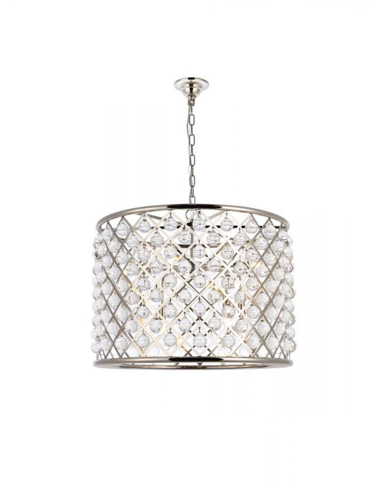 Madison 8 light polished nickel Chandelier Clear Royal Cut Crystal