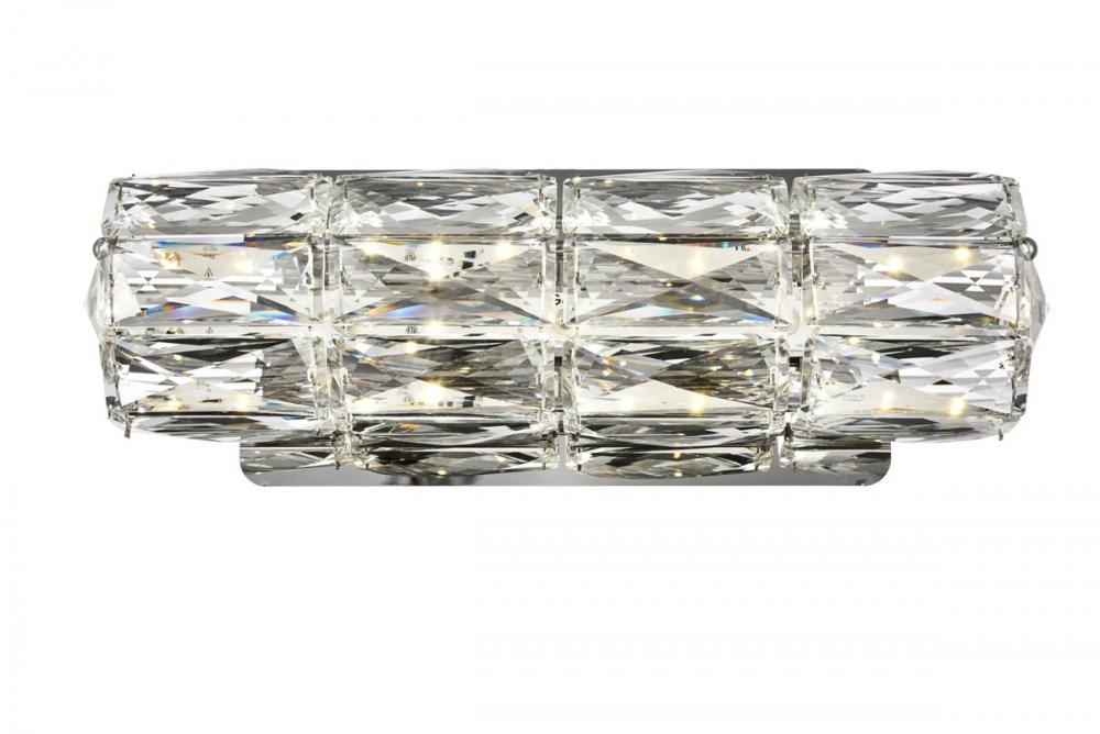 Valetta Integrated LED Chip Light Chrome Wall Sconce Clear Royal Cut Crystal