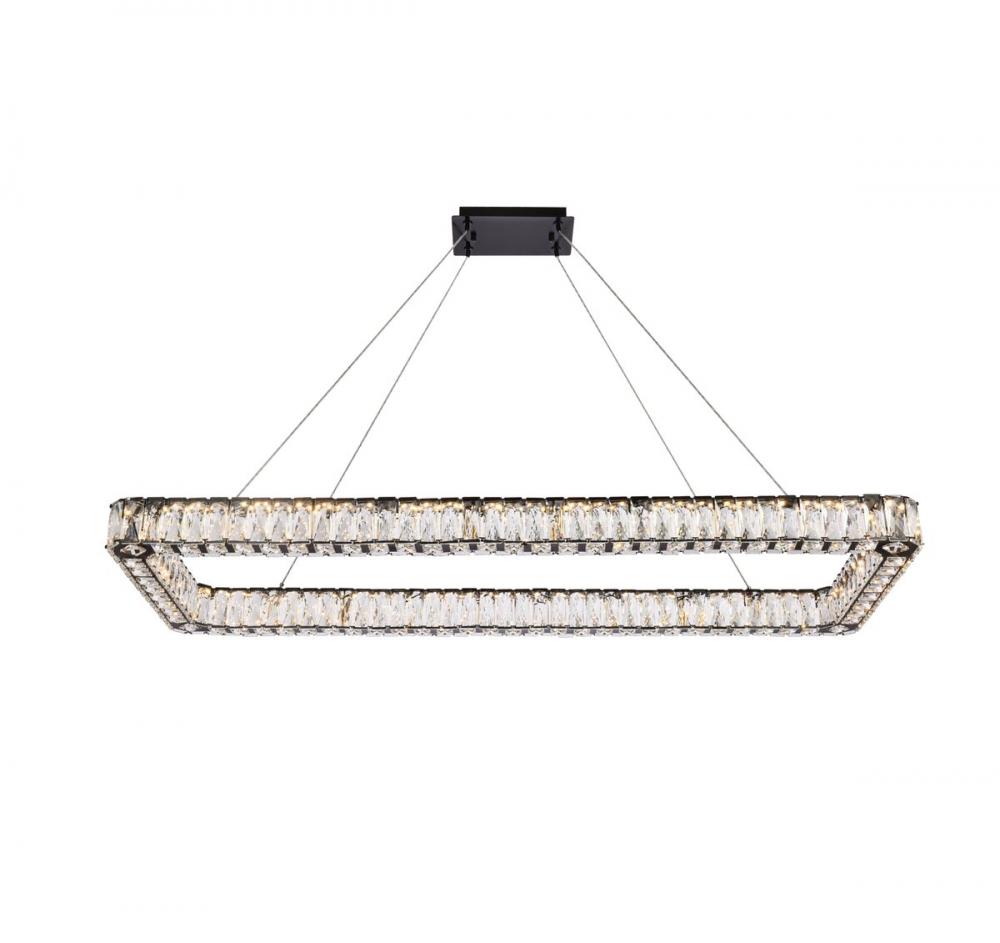 Monroe 50 Inch LED Single Rectangle Pendant in Black