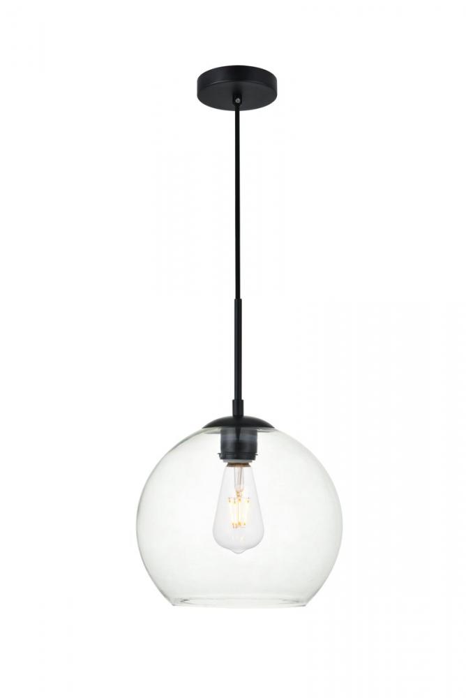 Baxter 1 Light Black Pendant With Clear Glass