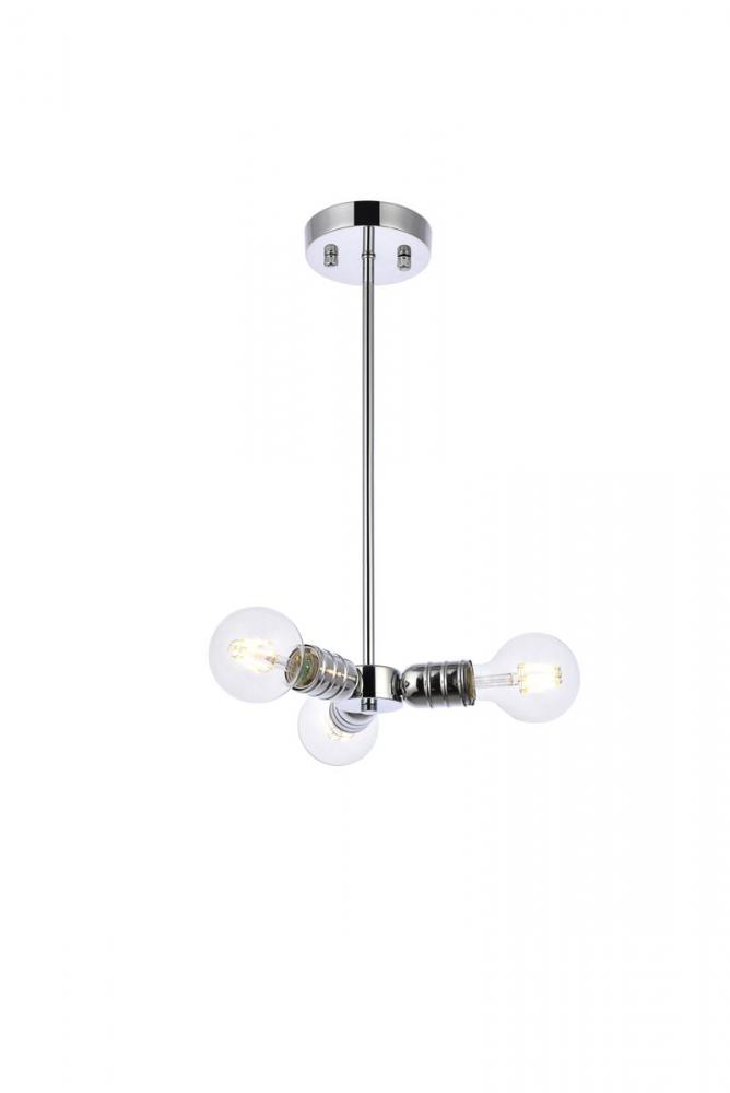 Reyes 3 Lights Chrome Pendant