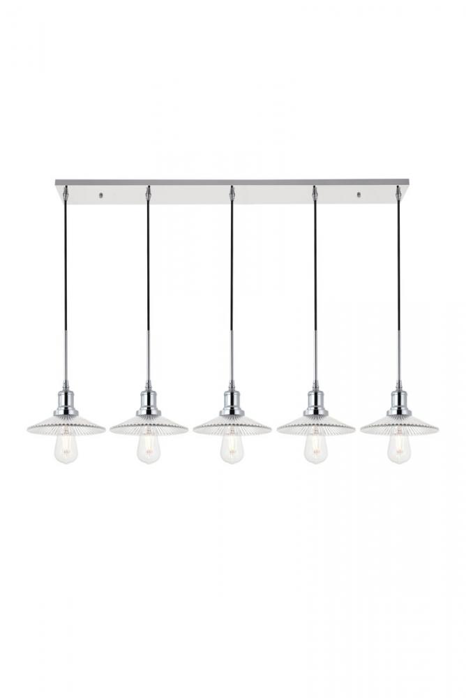 Waltz 5 light chrome Pendant